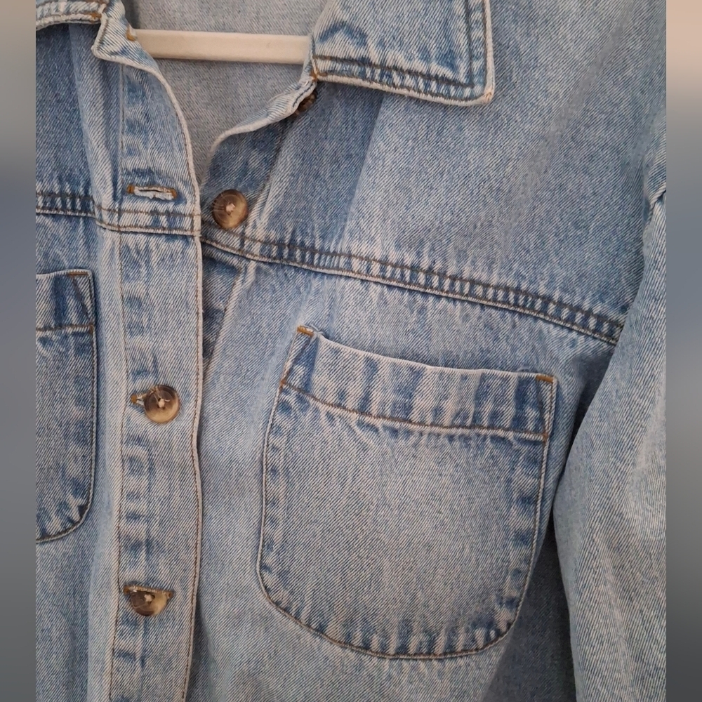 Cabin Creek Vtg Denim Button Up Shacket sz Large - Picture 4 of 6